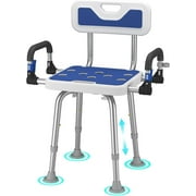 Adjustable Stool Heavy Duty 500 Lbs Shower Chair for Seniors Elderly Handicap Disabled Or Bariatric Adults Bench Seat for Inside Shower Stall and Bathroom Bath Tub with Arms and Back Chairs